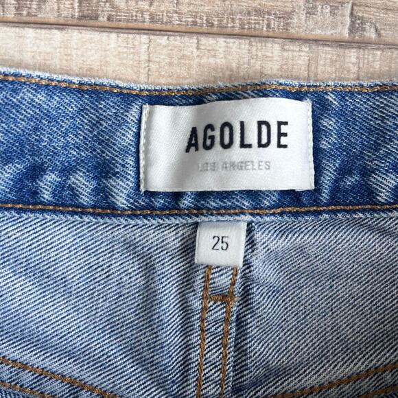 AGOLDE Parker Vintage Cut Off Denim Shorts in Freewheeling Size 25 - Picture 2 of 5
